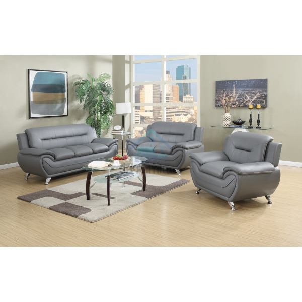 grey leather sofa