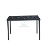 Oval Dinig Table With Black Frame and Black Top