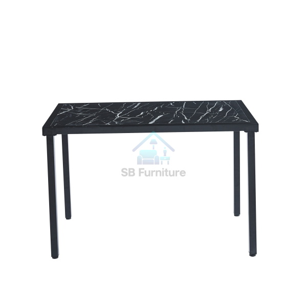 Oval Dinig Table With Black Frame and Black Top
