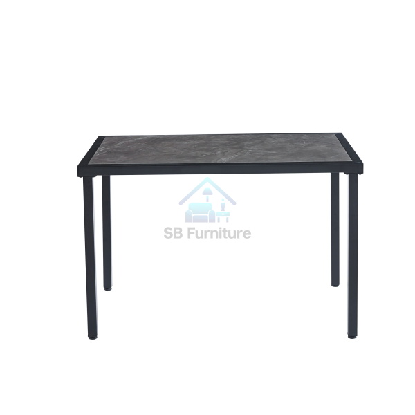 Oval Dinning Table With Grey Top and Balck Frame
