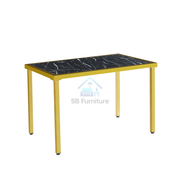 Oval Dining Table Gold Frame With Black Top