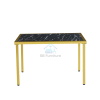 Oval Dining Gold Frame Black Top