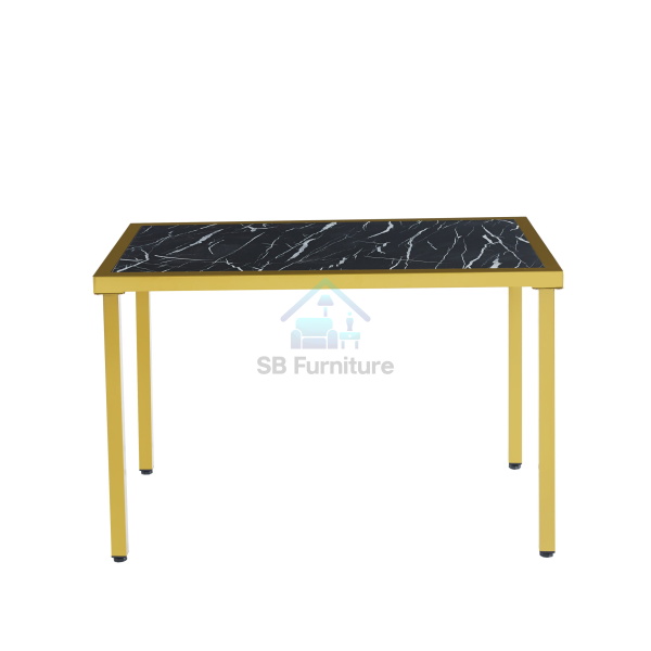 Oval Dining Gold Frame Black Top