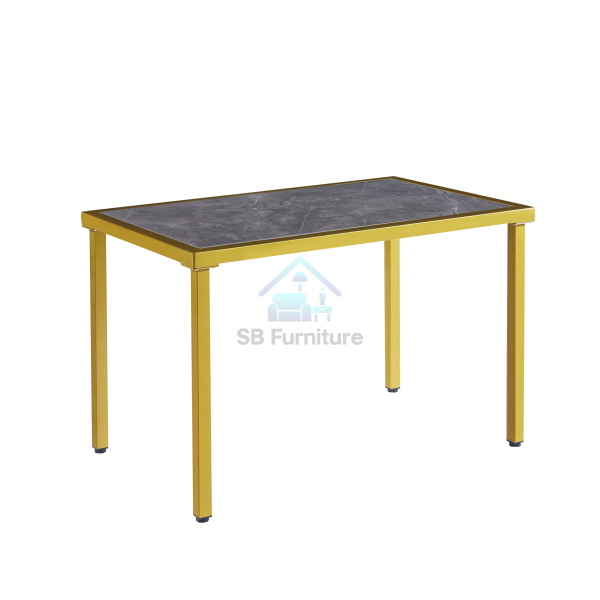 Oval Dining Table Gold Frame WIth Grey Top