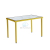 Oval Dining Table Top White and Gold Frame