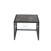 Oval Side Table With Black Frame and Grey Top