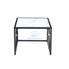 Oval Side Table With Black Frame and White Top
