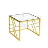 White Side table with Gold Frame
