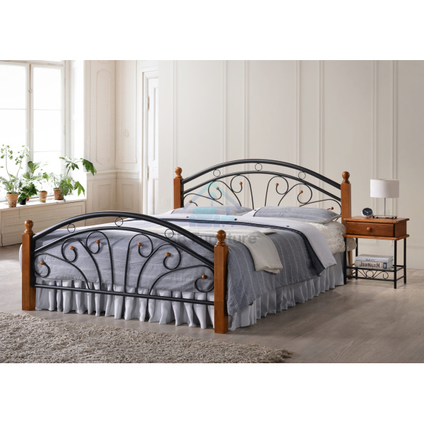 oak white double bed