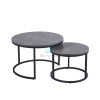Oval Set of 2 Grey Coffee Table