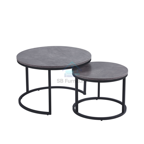 Oval Set of 2 Grey Coffee Table