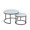 Oval Set of 2 White Coffee Table