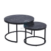 Oval Set of 2 Black Coffee Table