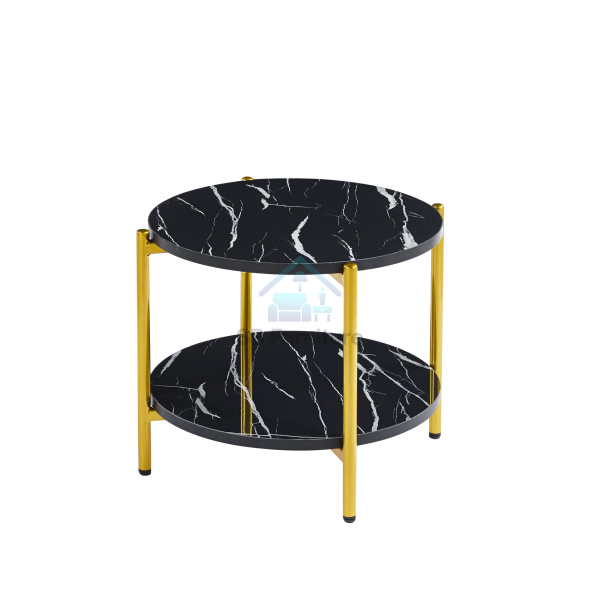 Vina coffee table with gold frame black top